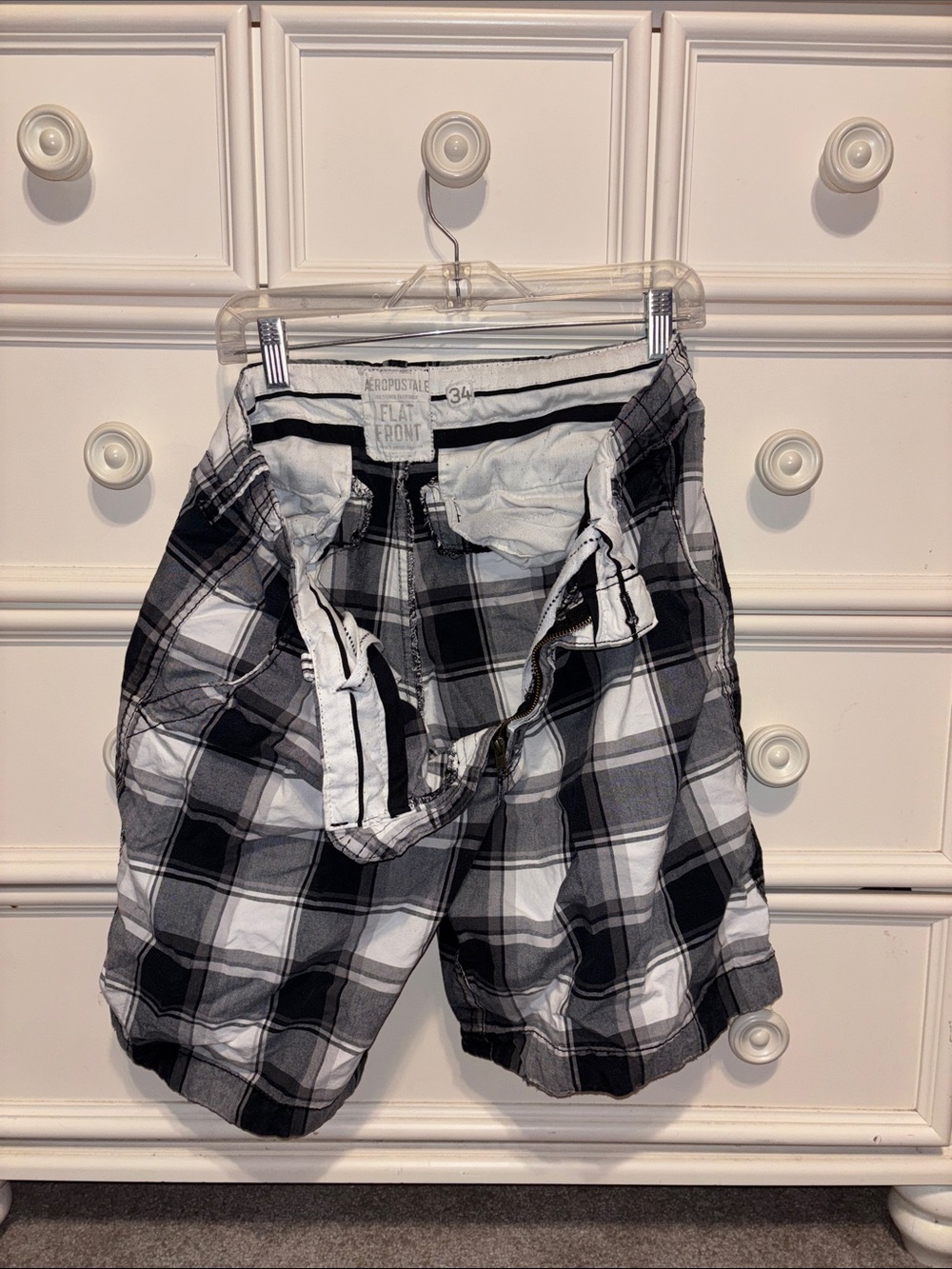 Aéropostale Black & White Plaid Shorts
